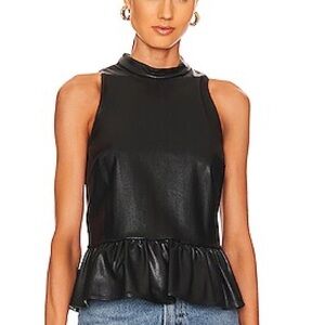 🖤 NWT Amanda Uprichard Faux Leather Anders Top size SMALL